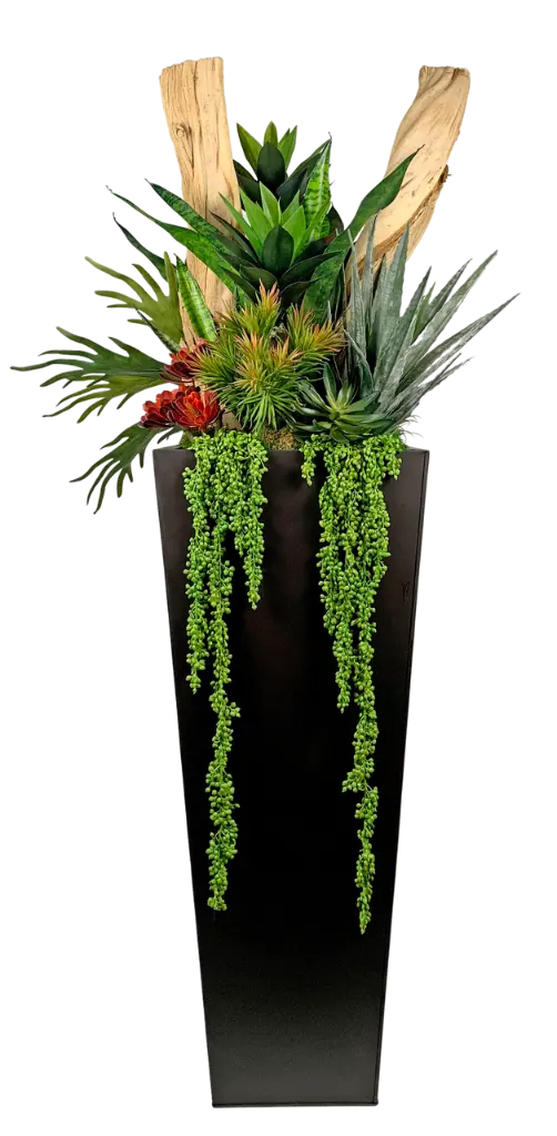 Succulent Garden Tower Arrangement with Ghostwood Accents