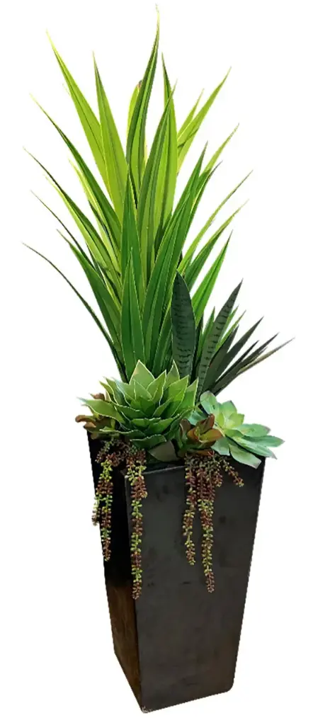 Succulent Garden Tower Arrangement with Yucca & Sansevieria 