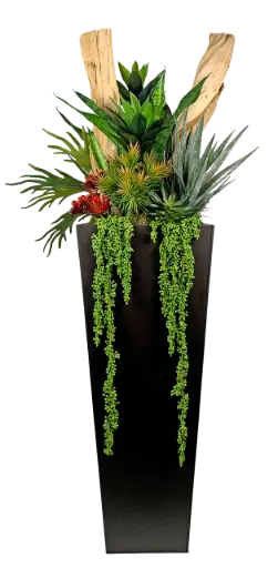 Succulent Garden Tower Arrangement with Ghostwood Accents